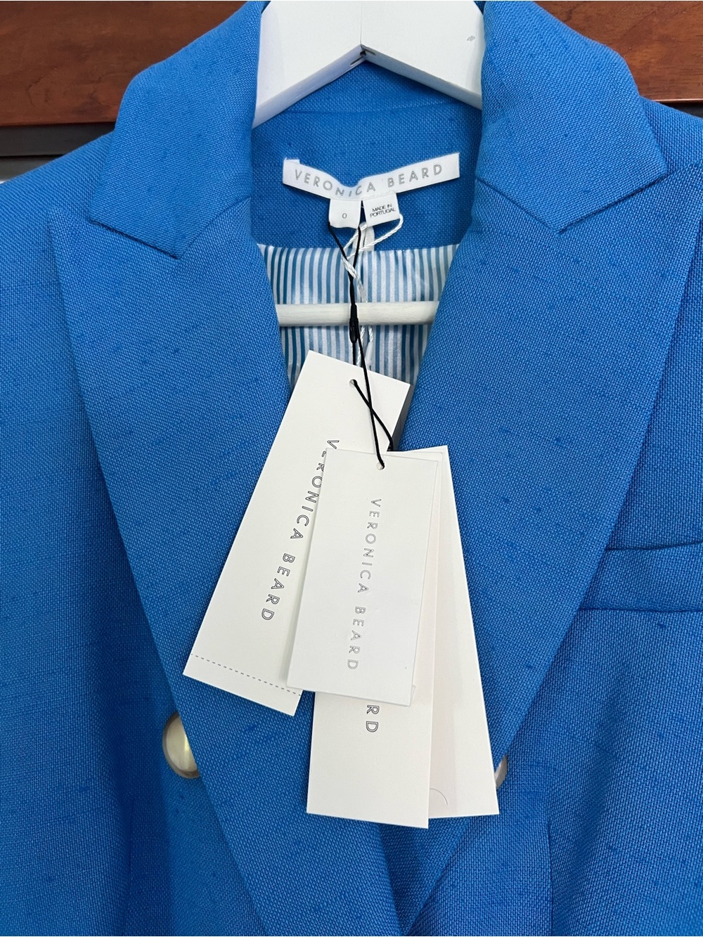 Veronica Beard Azure Blue Miller Dickey Double-Breasted blazer - Picture 12 of 14